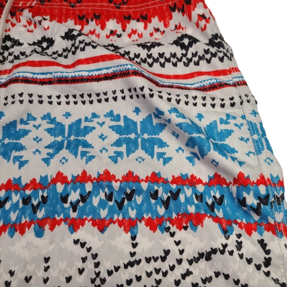 O’Neill Winter Sweater Print Red White & Blue Board Shorts Men's Size 38 EUC - Picture 4 of 13